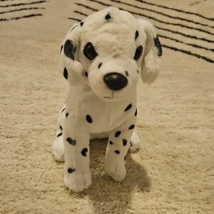 Plush Dalmatian Dog Toy - White with Black Spots